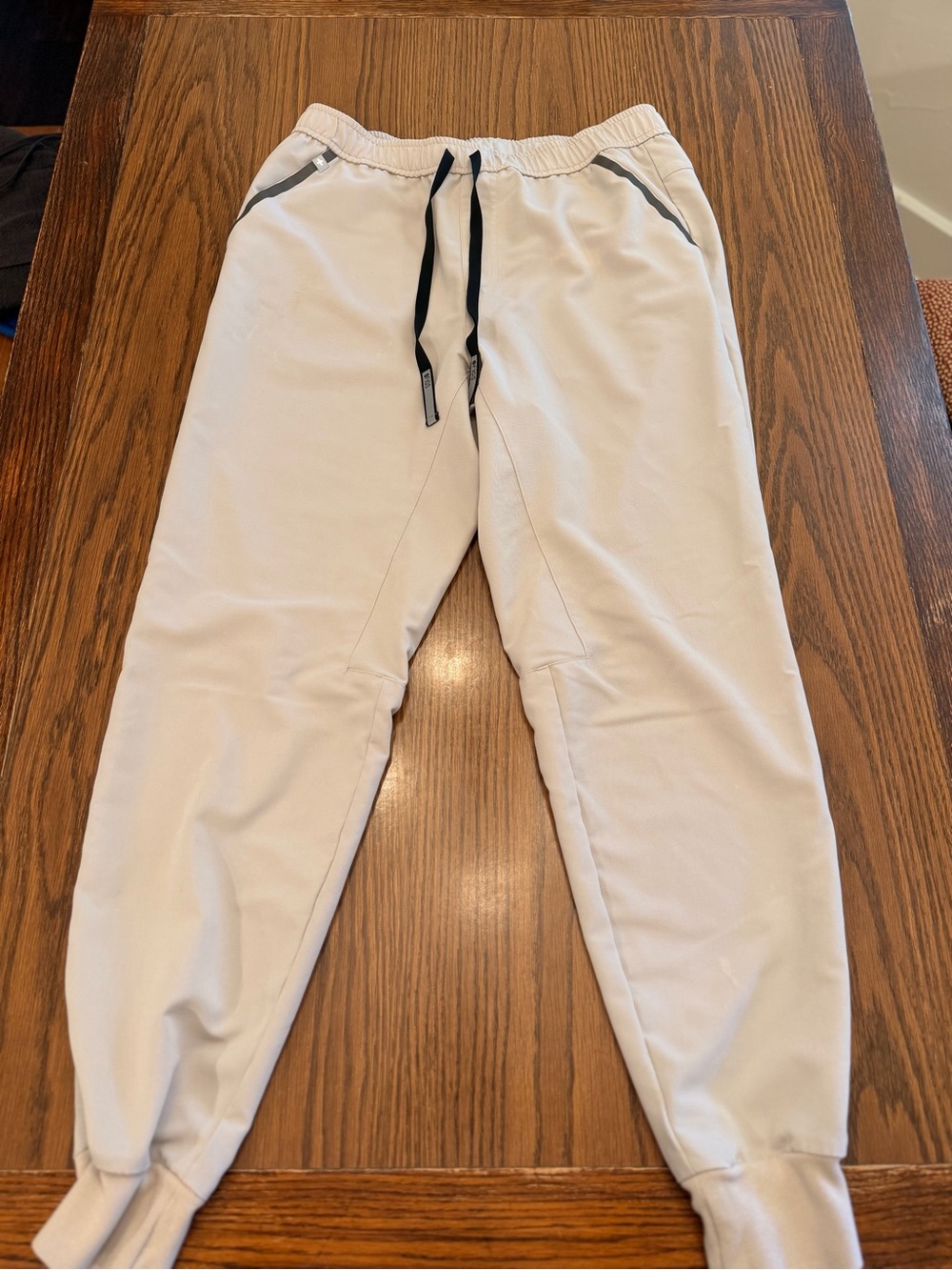 Figs women’s Cream Jogger Pants with Black Drawstring
